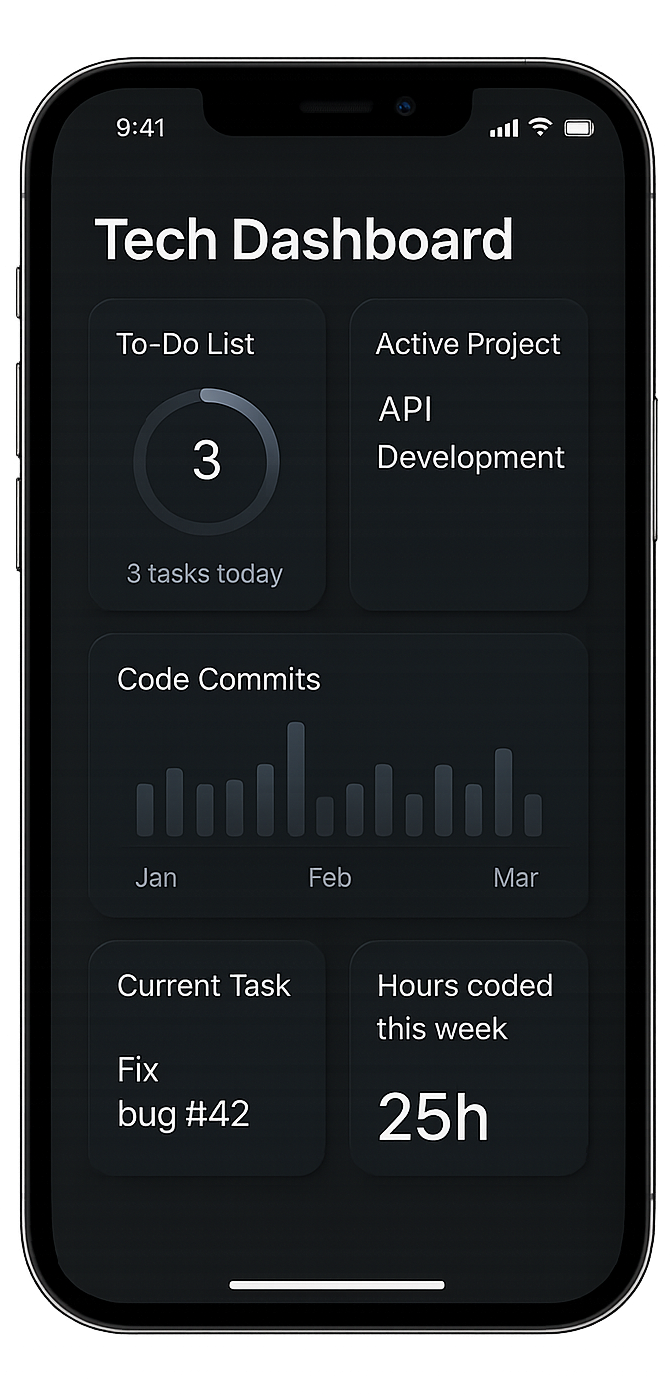 TechLab Dashboard auf iPhone